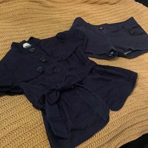 2 Piece Denim Shorts Set